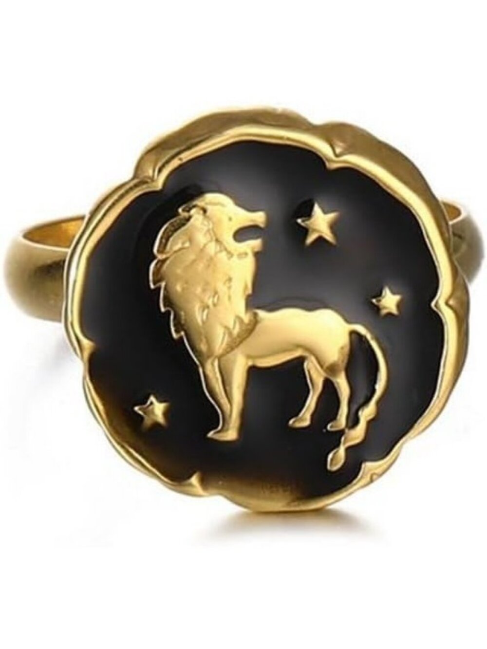 Leo Astrology Constellation Open Ring Horoscope Zodiac Sign 18K Gold Plated
